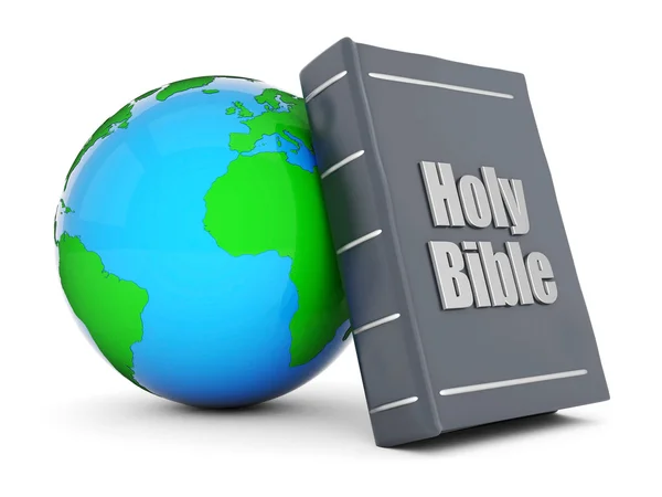 Bibeln och globe — Stockfoto