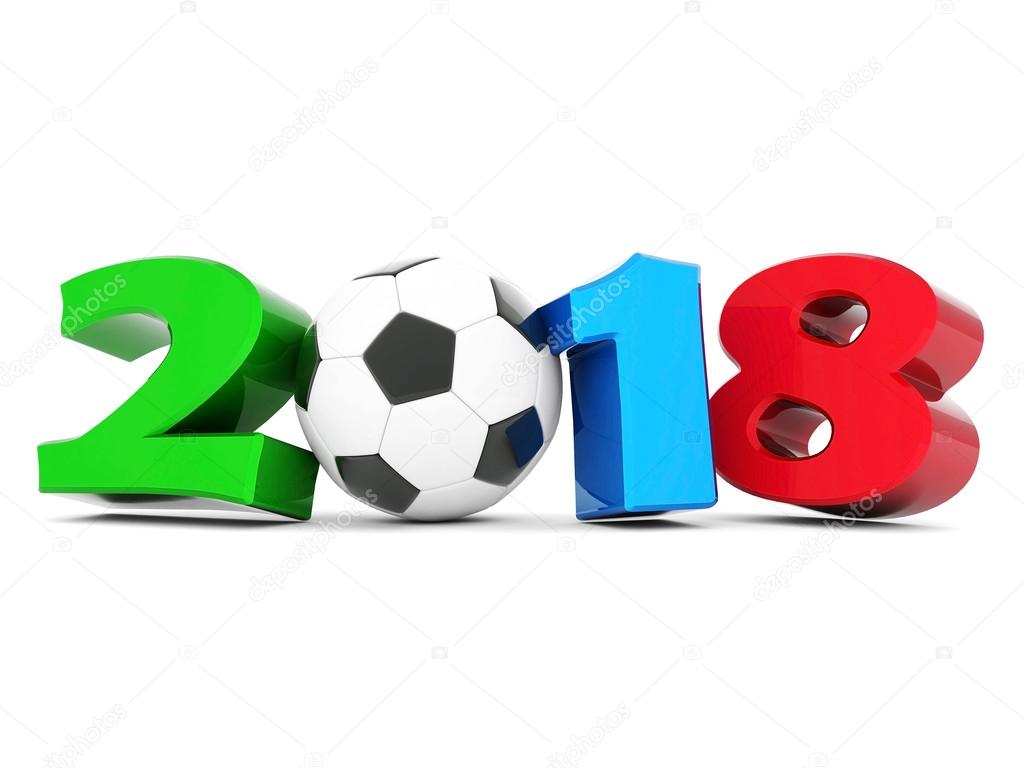Fifa world cup 2018 in Russia on a beautiful white background