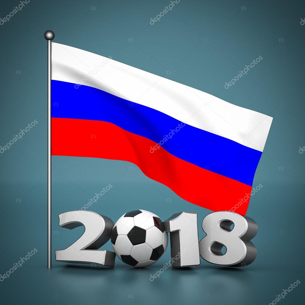 Fifa world cup 2018 in Russia on a beautiful blue background