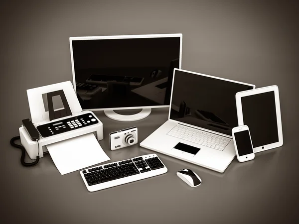 Laptop, tablet pc e smartphone — Fotografia de Stock