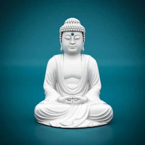 Statua bianca di Buddha — Foto Stock