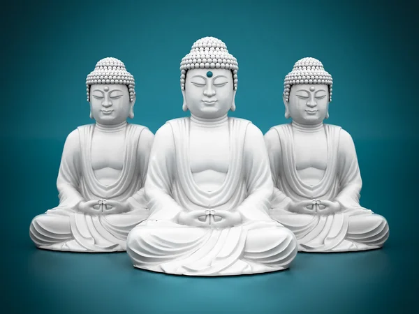 Vit staty av buddha — Stockfoto