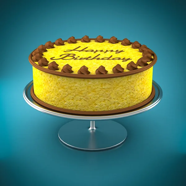 Lemon birthday cake — Stock Photo, Image