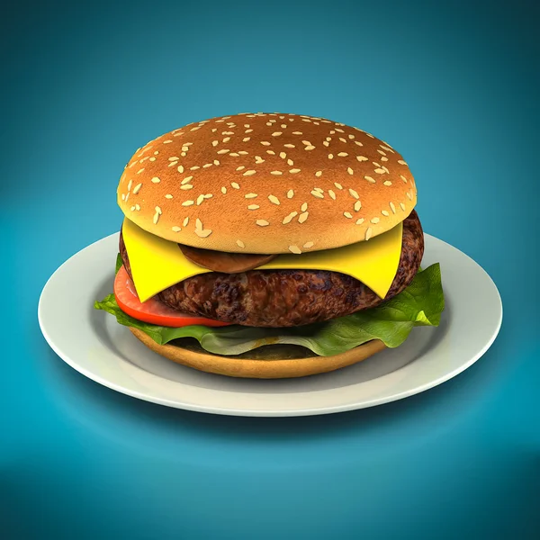 Big hamburger — Stock Photo, Image