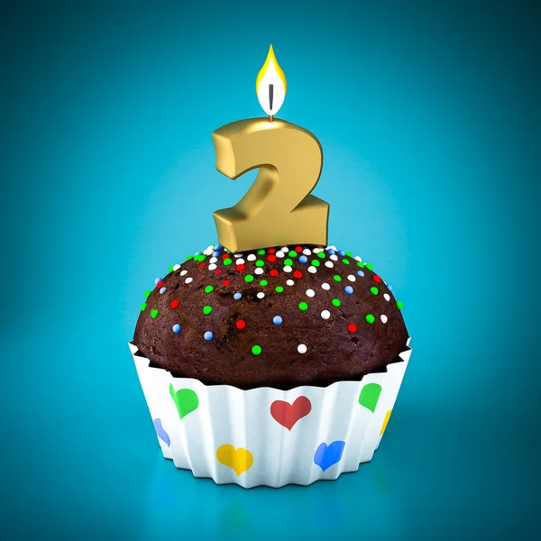 Cupcake de cumpleaños — Foto de Stock