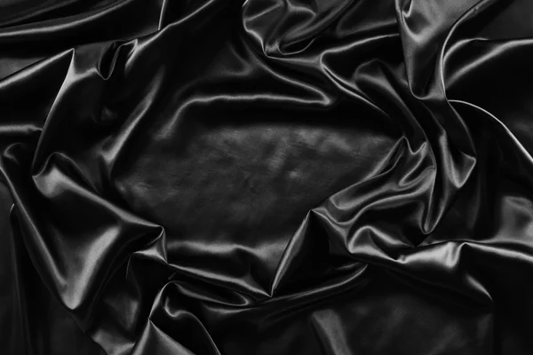 Black silk fabric — Stock Photo, Image