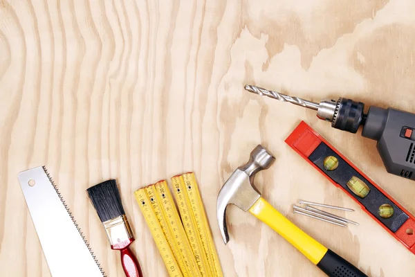 Tools on wood — Stock Photo, Image