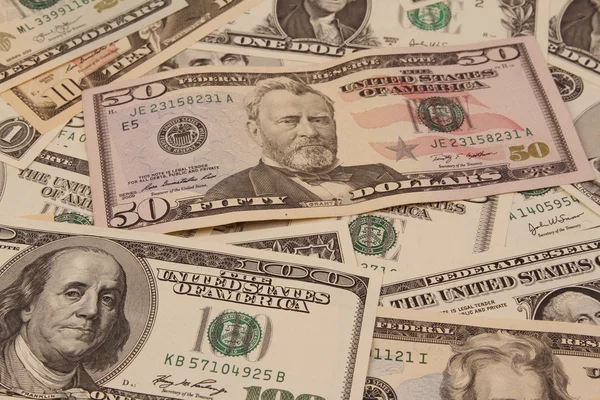 Üst üste Amerikan banknotlar