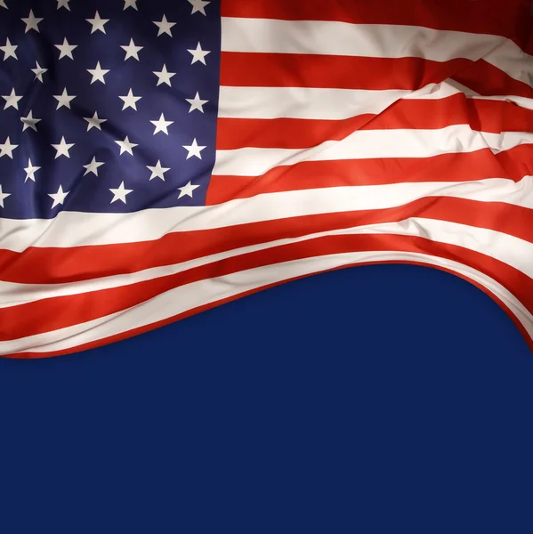 American flag on blue — Stock Photo, Image