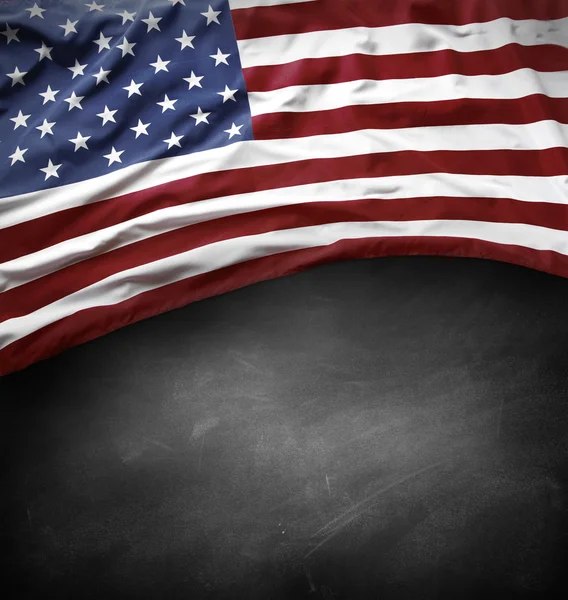 Flag on blackboard — Stock Photo, Image