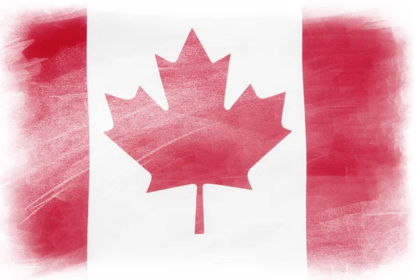 Bandiera canadese su bianco — Foto Stock
