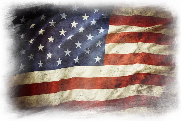 Флаг США на белом — стоковое фото