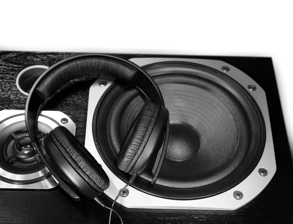 Headphones and speakers — Stock Photo, Image