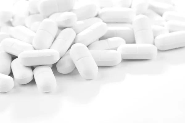 Vita tabletter närbild — Stockfoto
