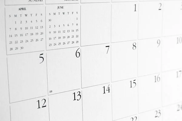 Detalhe da página do calendário — Fotografia de Stock