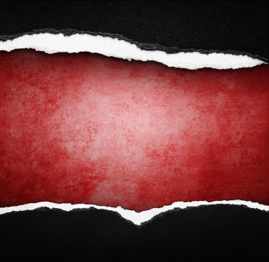 Yırtık kağıt üzerinde kırmızı