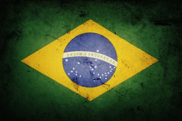 Grunge brasilianische Flagge — Stockfoto