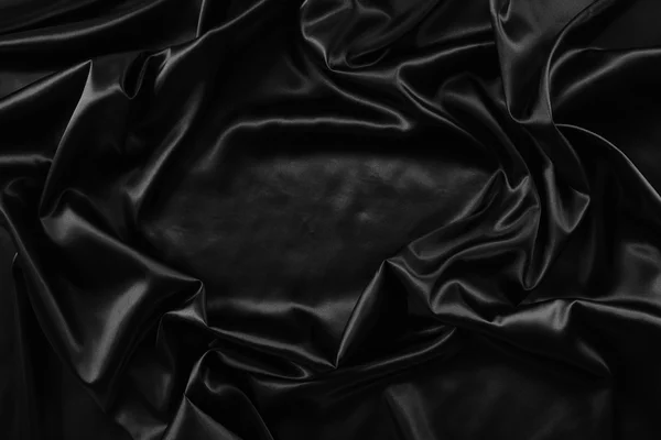 Black silk fabric — Stock Photo, Image