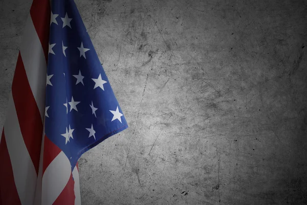 Bandera y pared de Estados Unidos — Foto de Stock