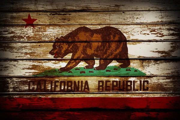 California flagę na deski — Zdjęcie stockowe