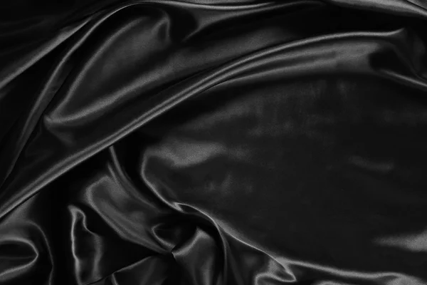 Black silk fabric — Stock Photo, Image