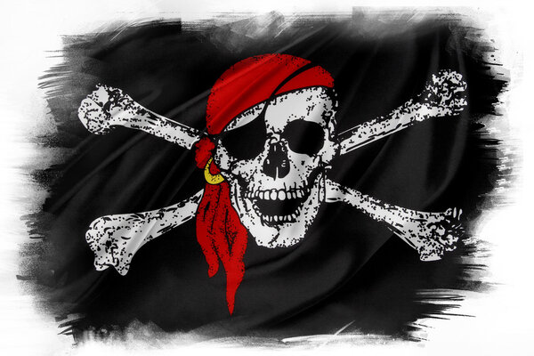 Pirate flag on white
