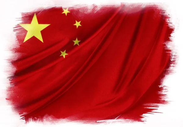 Kínai zászló fehér — Stock Fotó