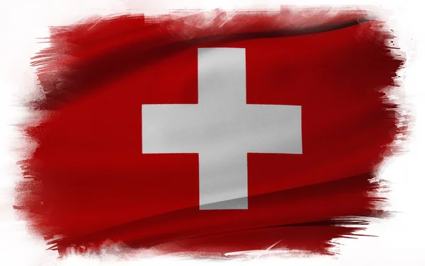 Bandera suiza sedosa — Foto de Stock