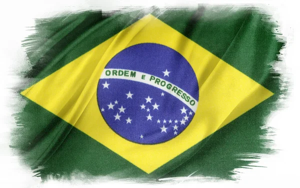 Bandeira brasileira sedosa — Fotografia de Stock