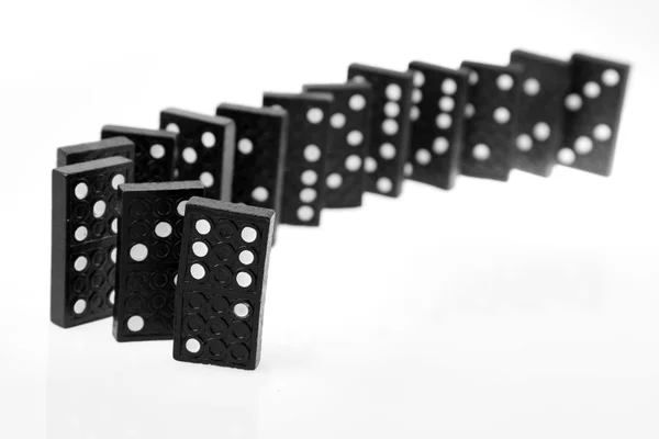 Dominoes in a row — Stock Photo, Image