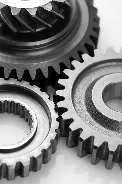 Three steel gears — Stock Photo, Image