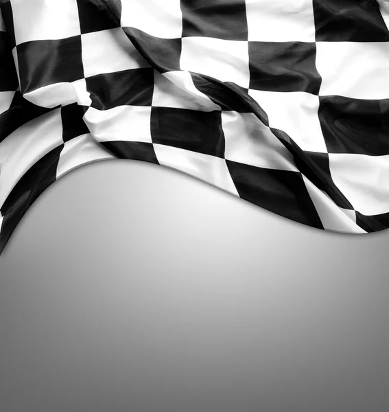 Checkered flag on grey — Stock Photo, Image