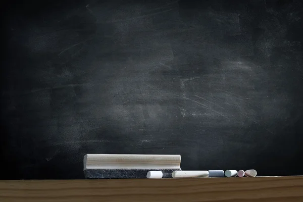 Blackboard, duster,chalk Stock Image