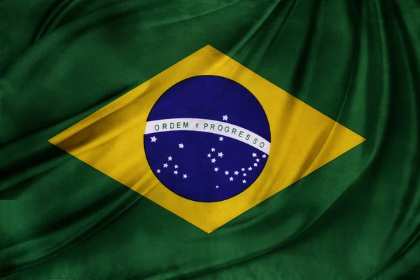 絹のようなブラジルの国旗 — ストック写真