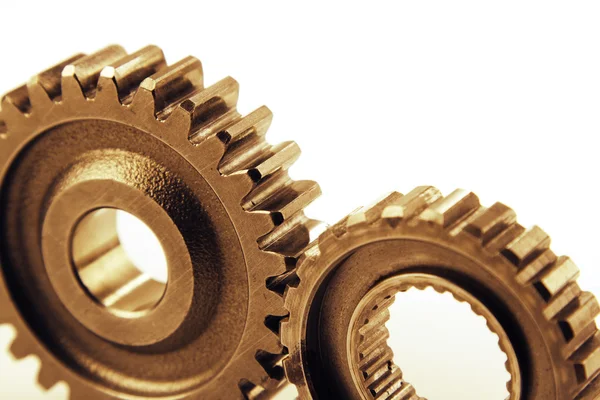 Two steel gears Royalty Free Stock Images