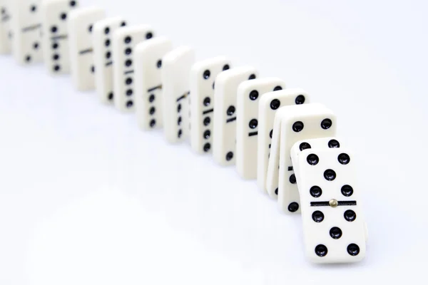 Dominoes in a row — Stock Photo, Image