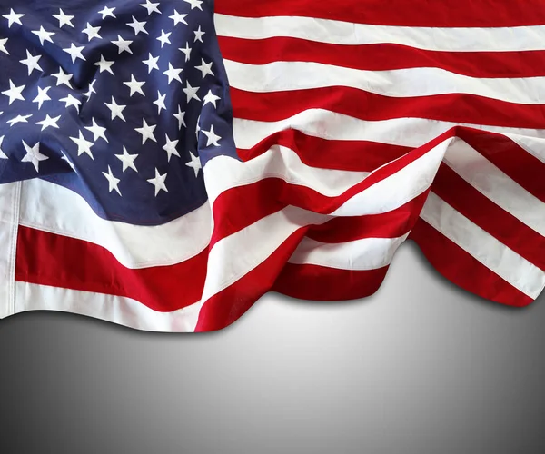 Amerikai Zászló Szürke Háttér — Stock Fotó