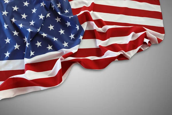 Bandeira Americana Fundo Cinza — Fotografia de Stock