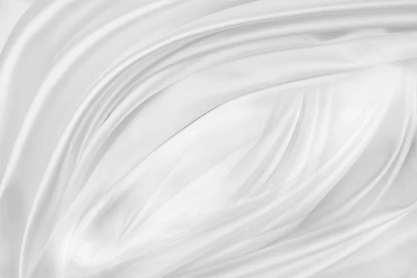 Closeup Rippled White Silk Fabric Lines — Stock Photo, Image