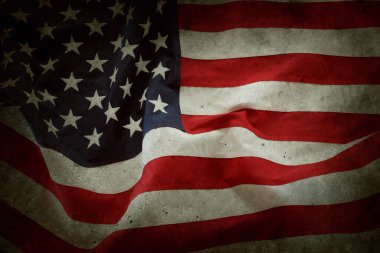 Grunge Amerikan bayrağına yakın çekim