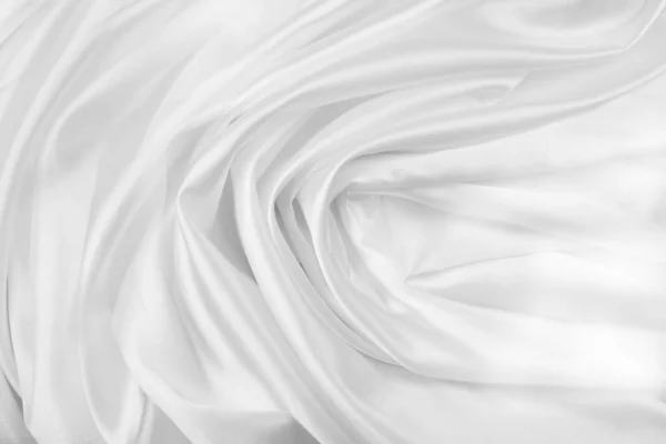 Closeup Rippled White Silk Fabric Lines — Stock Photo, Image