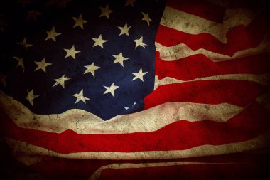 Grunge Amerikan bayrağına yakın çekim