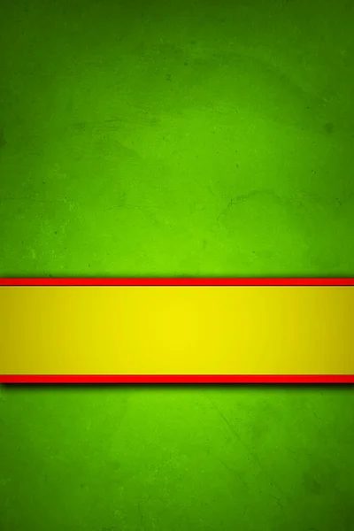 Yellow Banner Red Stripes Green Background Christmas — Stock Photo, Image