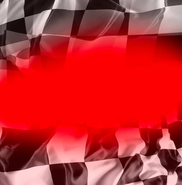 Szach Czarno Biała Flaga Czerwonym Tle Odbiór Spac — Zdjęcie stockowe