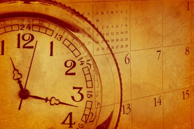 Klasik grunge saat yüz ve takvim