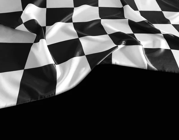 Kostkovaná Závodní Vlajka Černém — Stock fotografie
