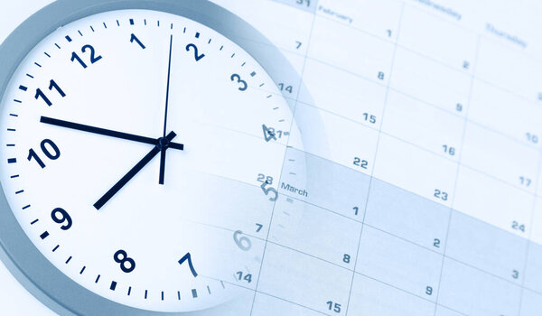 Clock face and calendar composite