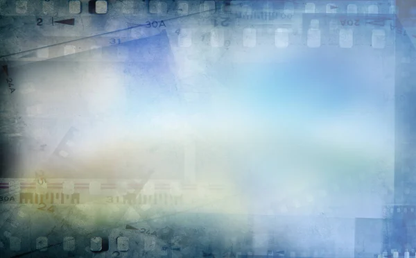 Blue Film Strip Negative Frames Background — Stock Photo, Image