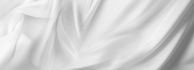Closeup of rippled white silk fabric lines clipart