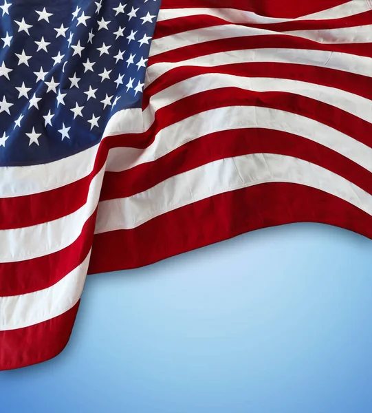 Americká Vlajka Modrém Pozadí — Stock fotografie